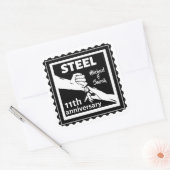 11e trouwdag met handen vierkante sticker (Envelop)