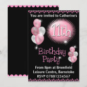 11e uitnodiging van de Birthday Party (Voorkant / Achterkant)