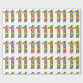 11e verjaardag autisme invoegen voor jongen meisje cadeaupapier (Vlak)