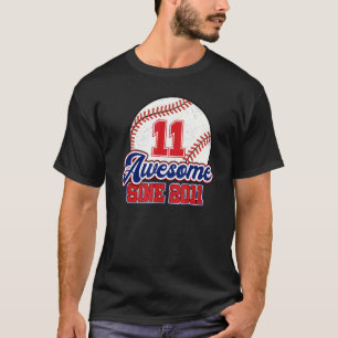 11e verjaardag Baseball Player 11 jaar oude Vintag T-shirt