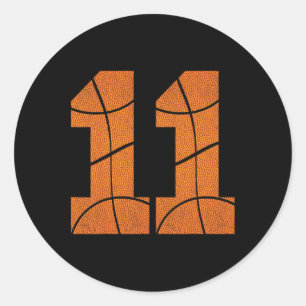 11e verjaardag Basketbal Boys Kinder Ronde Sticker