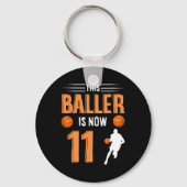 11e verjaardag basketbal - deze baller is nu 11 sleutelhanger (Voorkant)