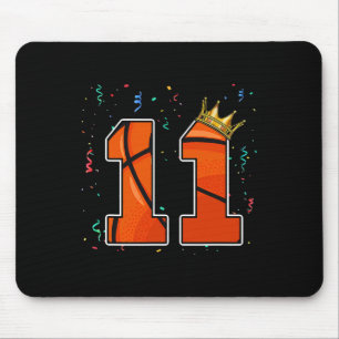 11e verjaardag Basketball Big Number 11 jaar oude  Muismat