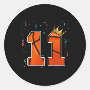 11e verjaardag Basketball Big Number 11 jaar oude Ronde Sticker