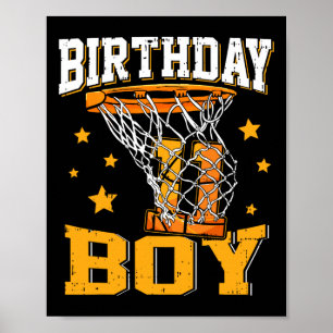 11e verjaardag Basketball Boy 11 jaar oude Basketb Poster
