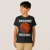 11e verjaardag Basketball Player 11 jaar oud Vinta T-shirt (Voorkant volledig)