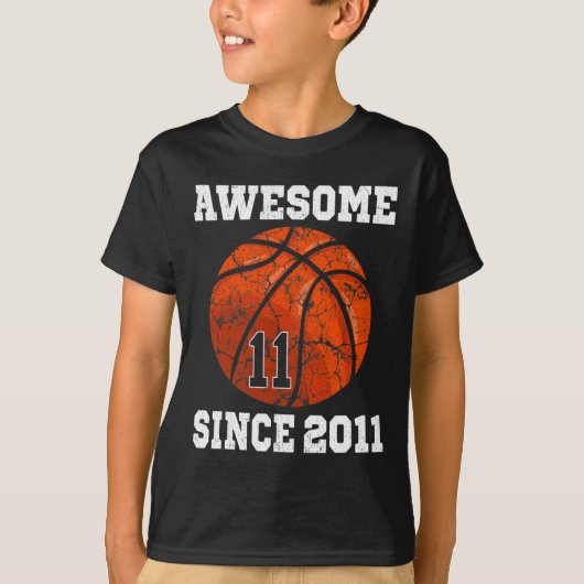 11e verjaardag Basketball Player 11 jaar oud Vinta T-shirt (Voorkant)