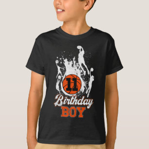 11e verjaardag Basketball Theme Birthday Boy 11 ja T-shirt