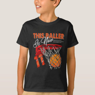 11e verjaardag basketbalplezier 11 jaar oud Kinder T-shirt