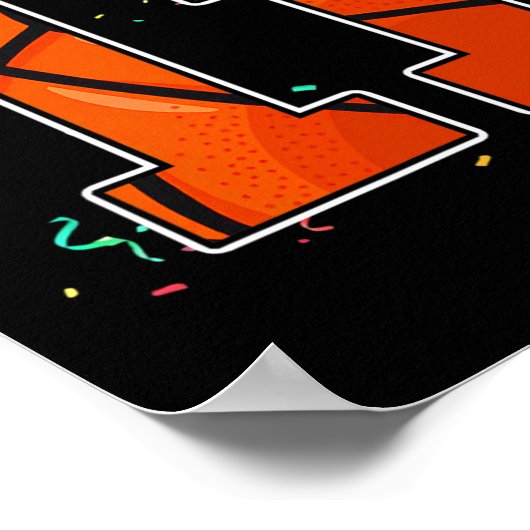 11e Verjaardag Bysketbyll Groot Nummer 11 Jaar Oud Poster (Hoek)