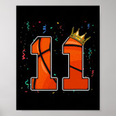 11e Verjaardag Bysketbyll Groot Nummer 11 Jaar Oud Poster (Voorkant)