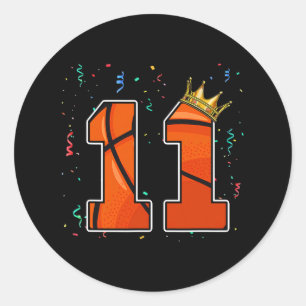 11e Verjaardag Bysketbyll Groot Nummer 11 Jaar Oud Ronde Sticker