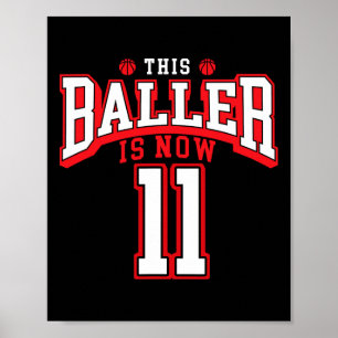 11e verjaardag Bysketbyll Lover 11 jaar oude Bday Poster