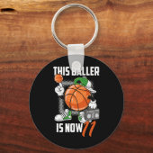 11e Verjaardag Bysketbyll Speler Fun 11 Jaar Oud K Sleutelhanger (Voorkant)