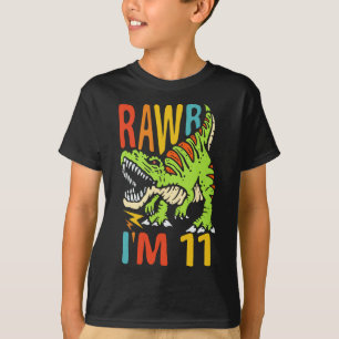 11e verjaardag Dinosaur T Rex Rawr Ik ben 11 voor  T-shirt