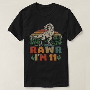 11e verjaardag Dinosaur T Rex Rawr Ik ben 11 voor T-shirt
