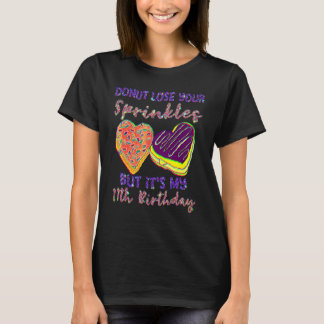 11e verjaardag Donut Theme Girls Birthday Party Fu T-shirt