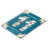 11e verjaardag Foto Blauwgroen Yellow Flower Guest Notitieboek (Linkerzijde)