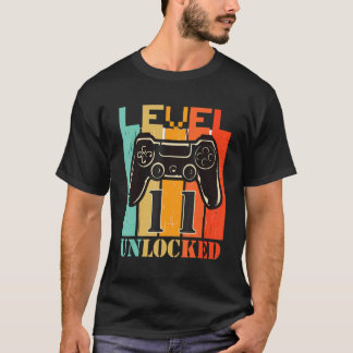 11e verjaardag gamerniveau onvergrendeld niveau 11 t-shirt