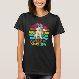 11e verjaardag  Geweldig sinds 2011 Eenhoorn Floss T-shirt