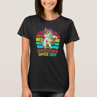 11e verjaardag Geweldig sinds 2011 Eenhoorn Floss T-shirt