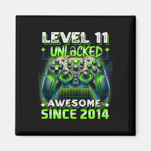 11e Verjaardag Jongen Level 11 Gamer 11 Jaar Video Magneet