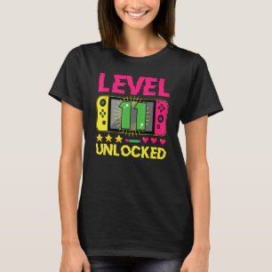 11e verjaardag Jongen Niveau 11 Onvergrendelde vid T-shirt