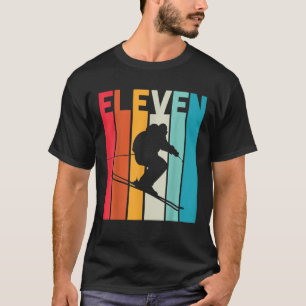 11e verjaardag Jongen Retro Ski Lover Skiër 11 jaa T-shirt