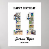 11e verjaardag jubileumnummer 11 fotocollage poster (Voorkant)