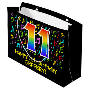 11e verjaardag - Kleurrijke muzieksymbolen, Rainbo Groot Cadeauzakje