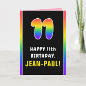 11e verjaardag: kleurrijke regenboog # 11, Naam va Kaart (Voorkant)