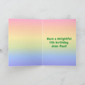 11e verjaardag: kleurrijke regenboog # 11, Naam va Kaart (Binnen)