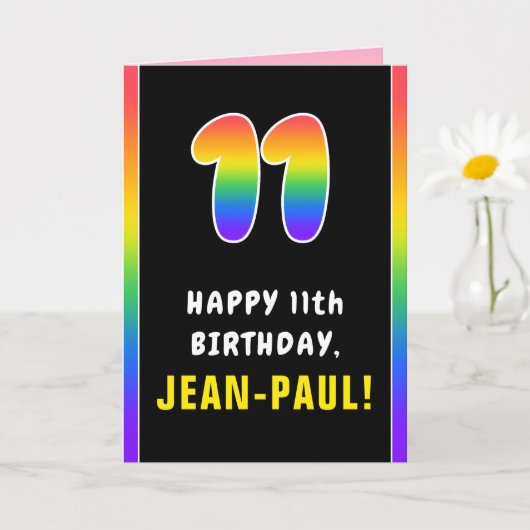 11e verjaardag: kleurrijke regenboog # 11, Naam va Kaart (Kleine Plant)