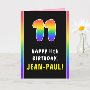 11e verjaardag: kleurrijke regenboog # 11, Naam va Kaart