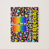 11e verjaardag — Leuk, liefdevolle hartvormen + “1 Legpuzzel (Verticaal)