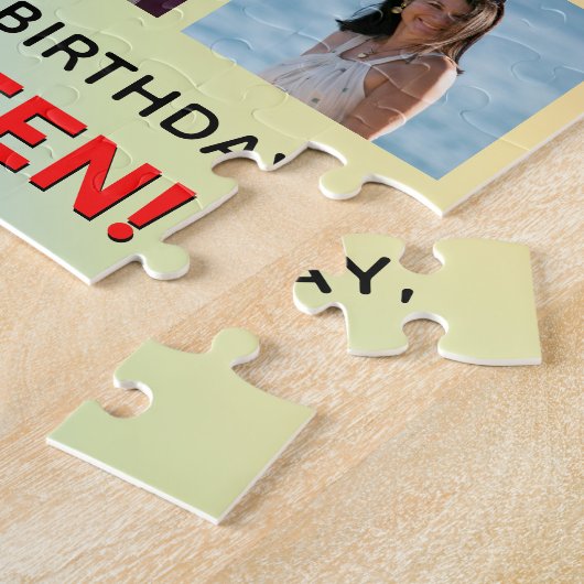 11e verjaardag: Leuke regenboog #, aangepaste naam Legpuzzel (Zijkant)