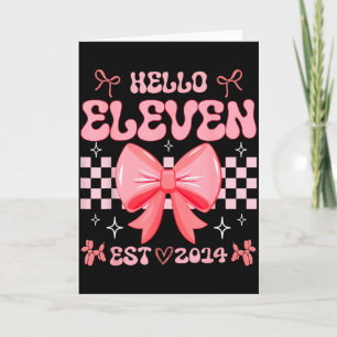 11e verjaardag meisje Hallo Elf Gesticht 2014 Roze Kaart