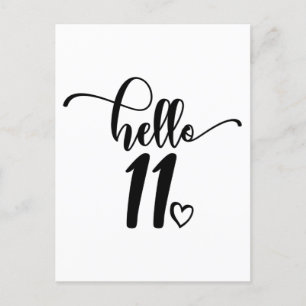 11e verjaardag Meisjes Hallo Elf Schattig 11 Jaar  Briefkaart