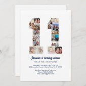 11e verjaardag nummer 11 aangepaste foto collage kaart (Voorkant / Achterkant)