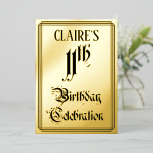 11e verjaardag Partij — Legant Manuscript + de Naa Folie Uitnodiging