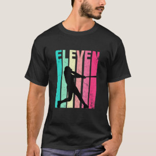 11e verjaardag Retro Baseball 11 jaar oude verjaar T-shirt