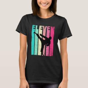 11e verjaardag Retro Karate Taekwondo 11 jaar oud T-shirt