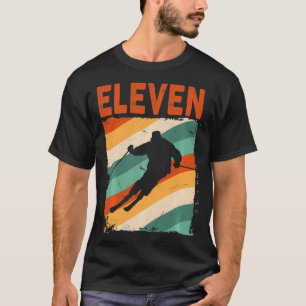 11e verjaardag Retro skiën 11 jaar oud jongens Gi T-shirt