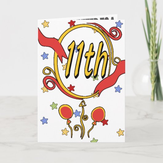 11e verjaardag uitnodigingen (Voorkant)