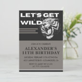 11e verjaardag uitnodigingen Boy Party Let's Get W (Staand voorkant)