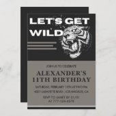11e verjaardag uitnodigingen Boy Party Let's Get W (Voorkant / Achterkant)
