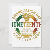 11e verjaardag van de zwarte Amerikaanse vrijheid Kaart (Achterkant)