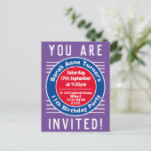 11e verjaardag van het kind uitnodiging briefkaart (Staand voorkant)