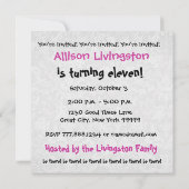 11e Verjaardagsfeestje Modern Zwart en Kleurnummer Kaart (Achterkant)