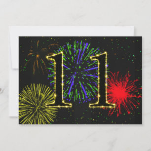 11e verjaardagsfeestuitnodiging kaart